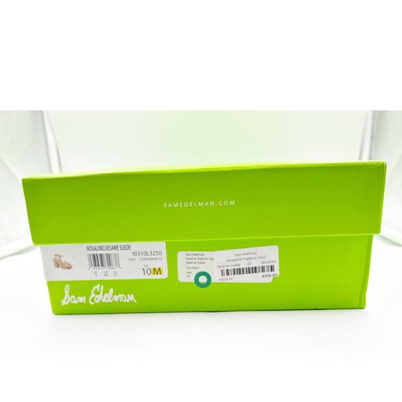 Sam Edelman Rosalind Platform BLOCK Heel Sandal Sesame Suede I0310L32 Size 10 - Picture 6 of 7